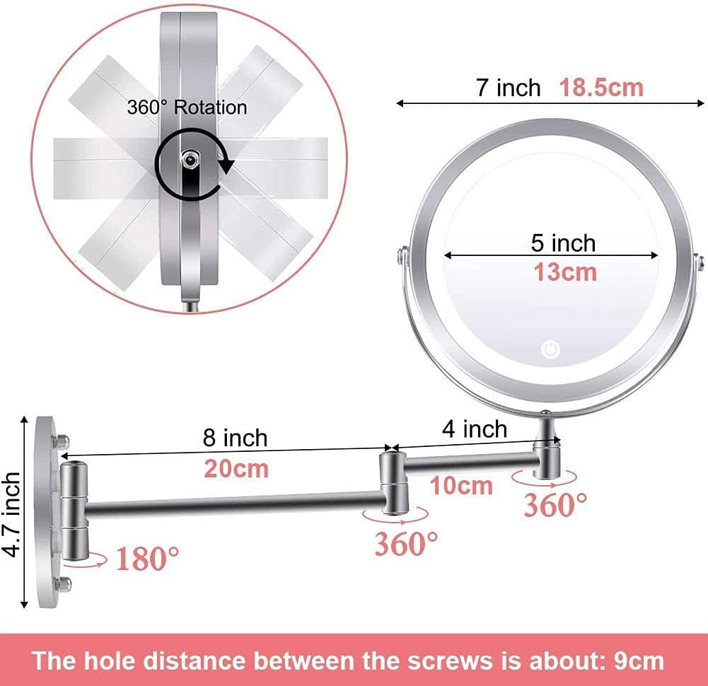 FUDGIO makeup mirror with 10x magnification and swivel rotation