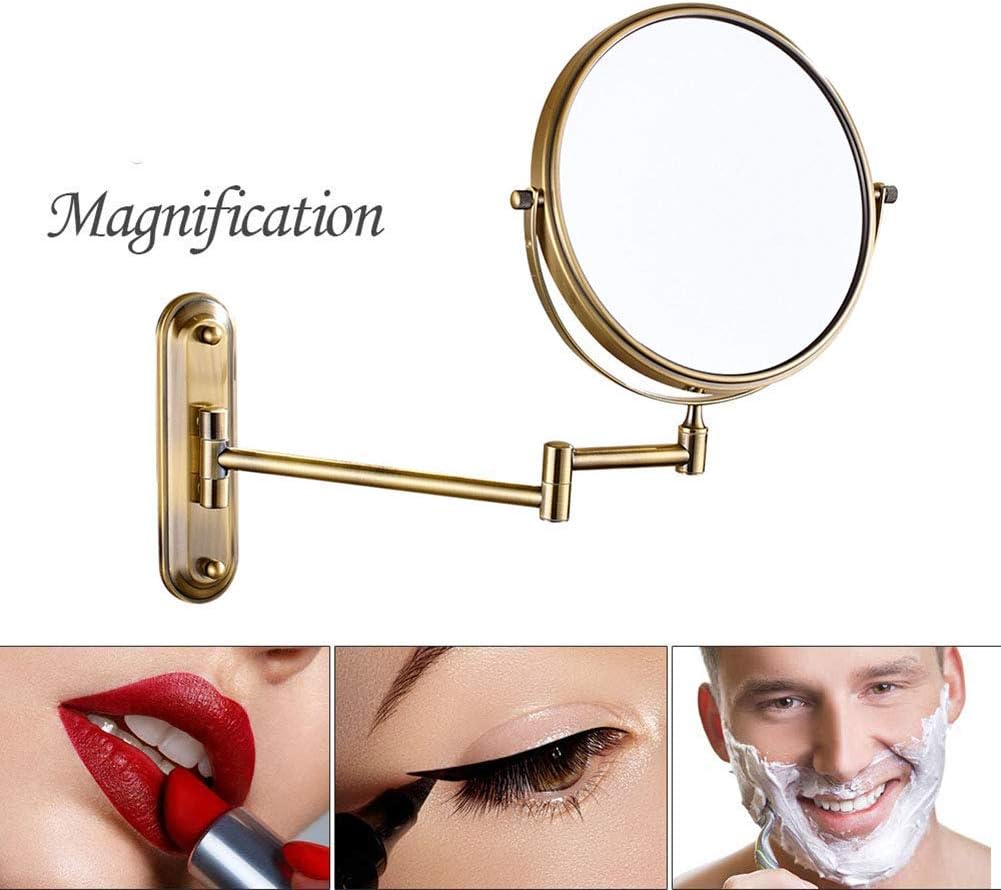 WALL-MOUNTED Makeup Mirror 360-Degree Swivel Vanity 7X