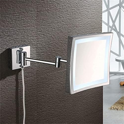 DEIHGE 8-inch LED Magnifying Mirror Wall-Mounted 360 Rotation Shaving Makeup
