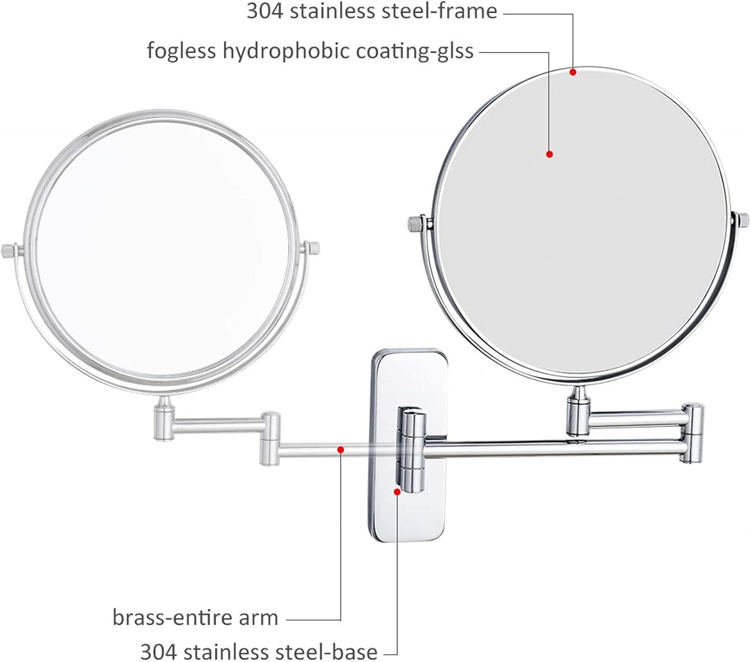 Double-Sided Makeup Mirror with 360-Degree Swivel