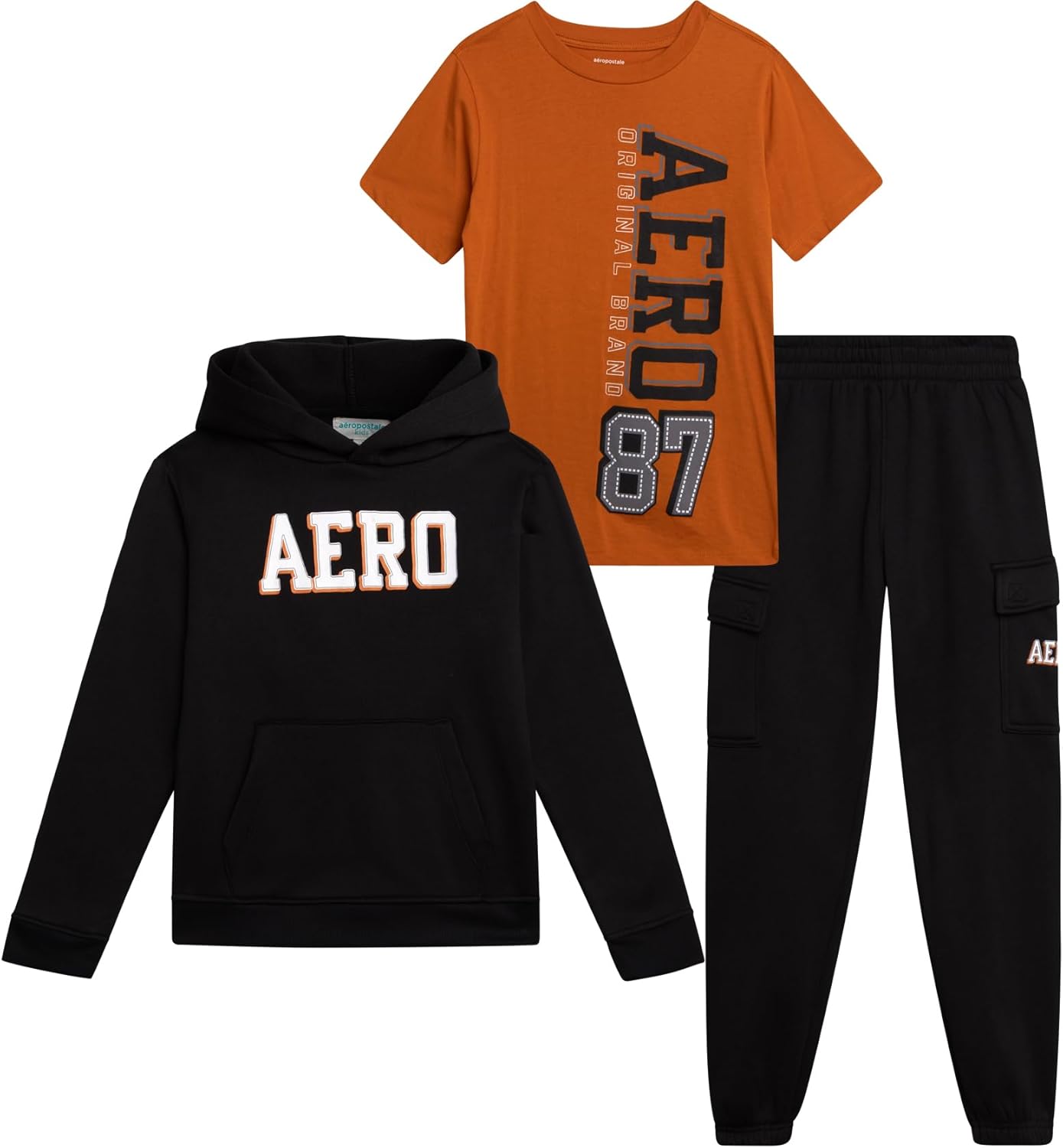 Stylish Boys Active Jogger Set with Fleece Hoodie