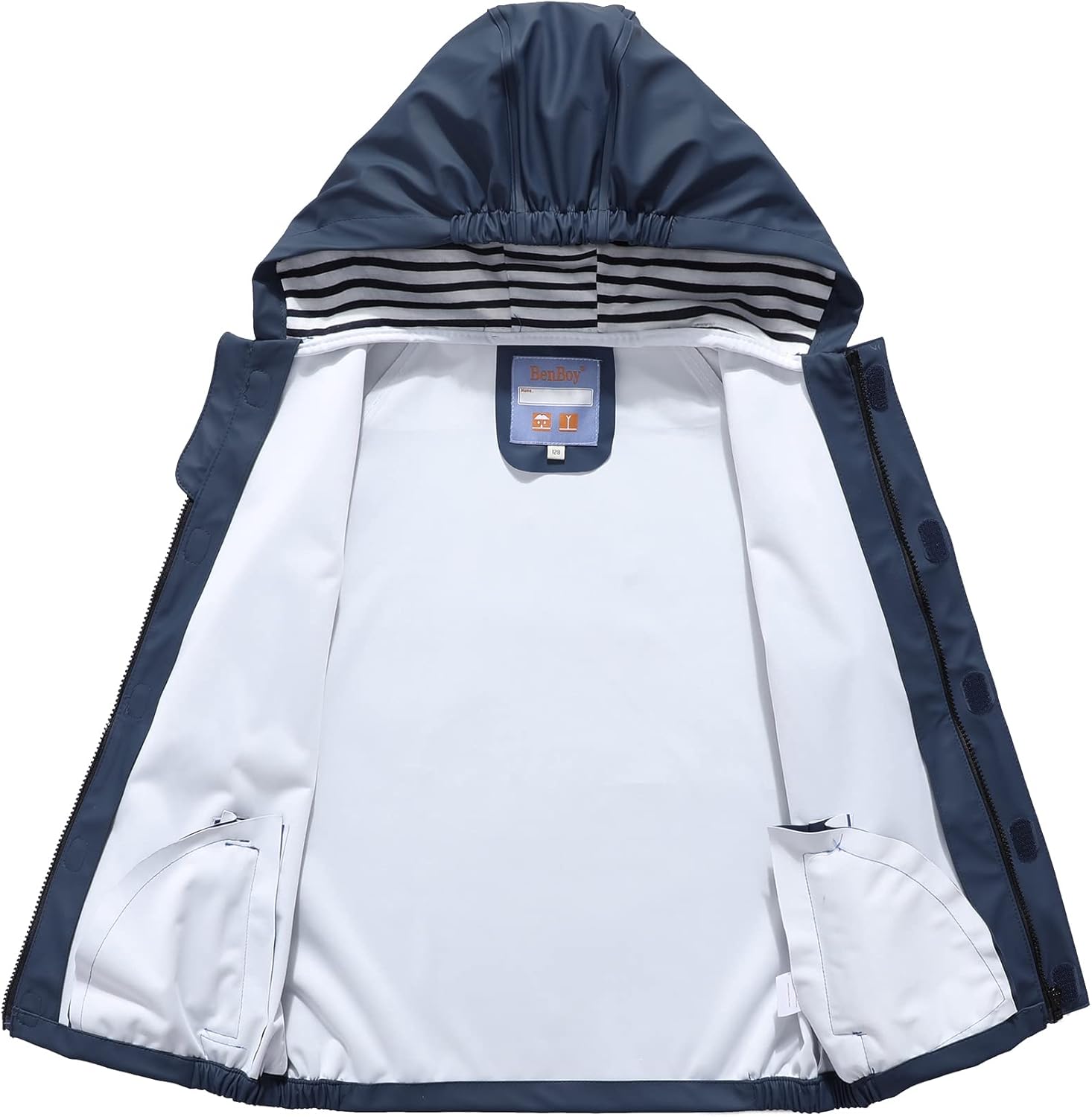 BenBoy Kids Rain Jacket Lightweight Hooded Waterproof Windbreaker for Boys Girls