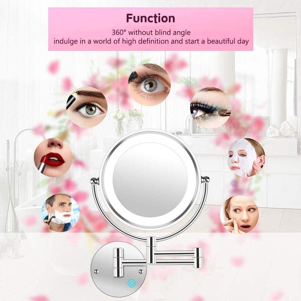 8 Inch Wall Mounted Makeup Mirror 5X Double Sided