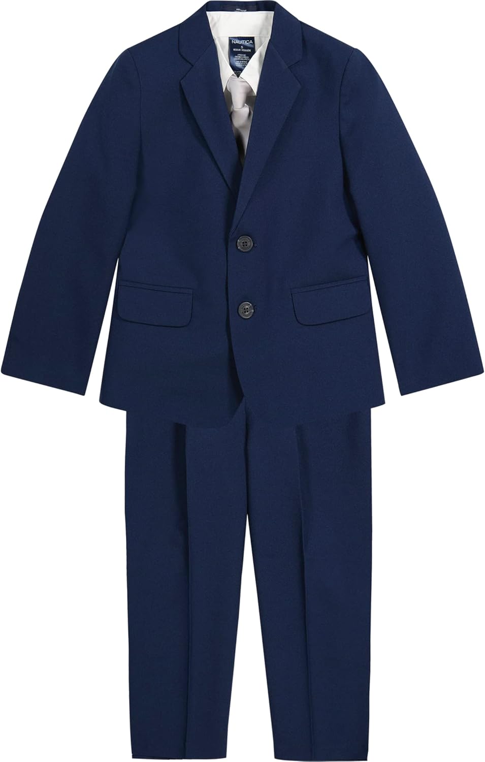 Nautica Boys 4-Piece Tuxedo Set with Dress Shirt Bow Tie Jacket Pants