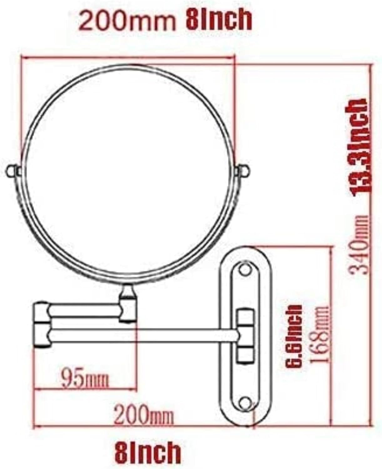 NOVOCE Extendable Makeup Mirror with 360-Degree Rotation