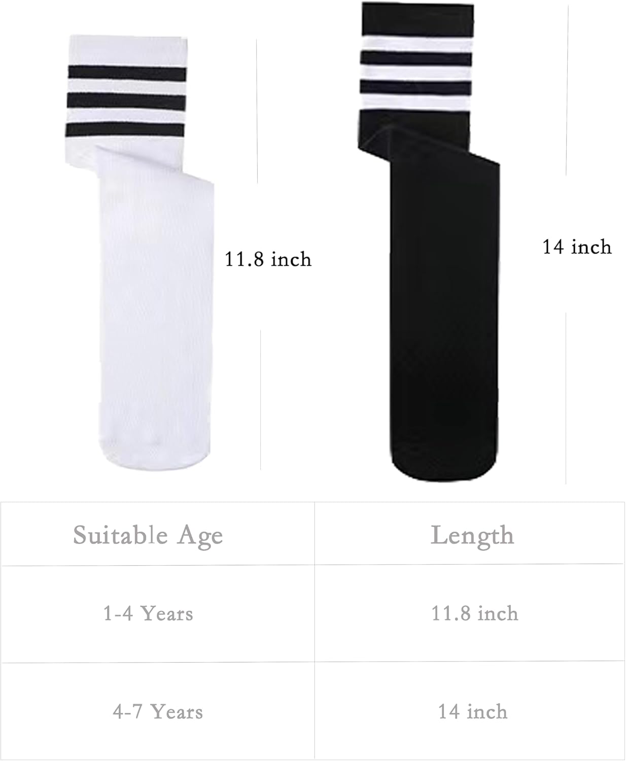 Smart Durable soccer socks for Kids Easy-Fit 5 Pairs Ages 3