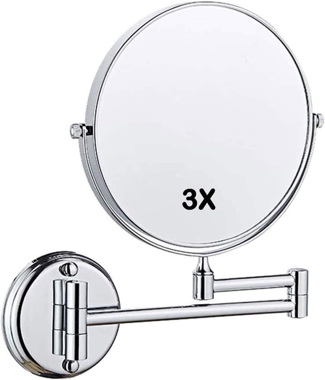 Wall Mounted Makeup Mirror 8 Inch Double Sided 3X Magnification