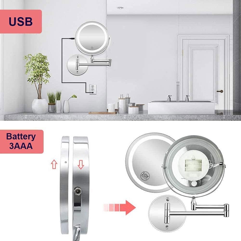 FUDGIO makeup mirror with 10x magnification and swivel rotation