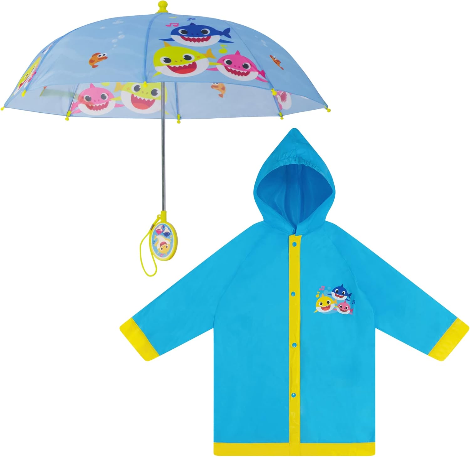 Nickelodeon Boys Umbrella Poncho Set Baby Shark Toddler Rain Protection
