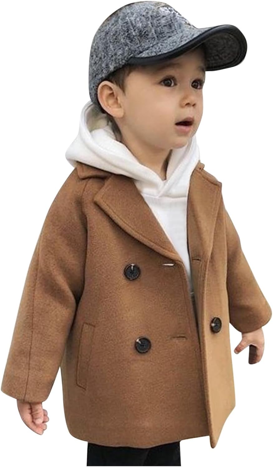 Elegant Plaid Collar Quilted Jacket for Kids