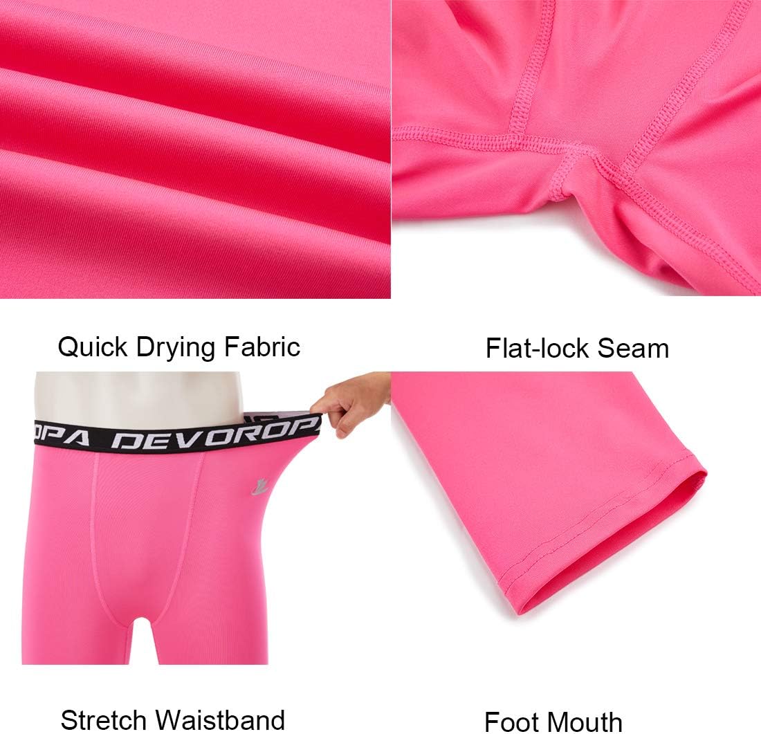 DevorOPA Boys Compression Pants for Basketball Baseball - Quick-Drystructors Fit