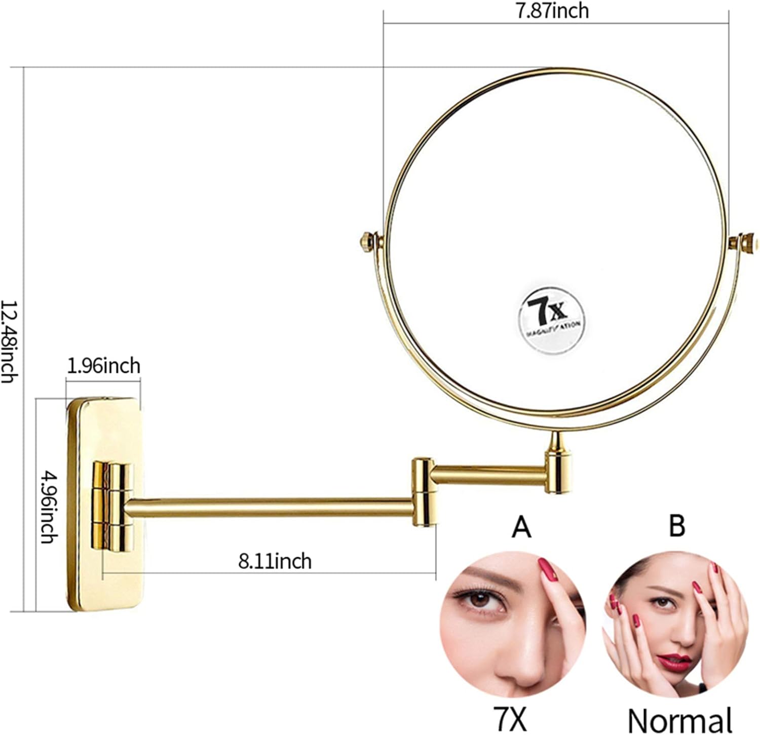NOVOCE 8 Inch Double Sided Makeup Mirror