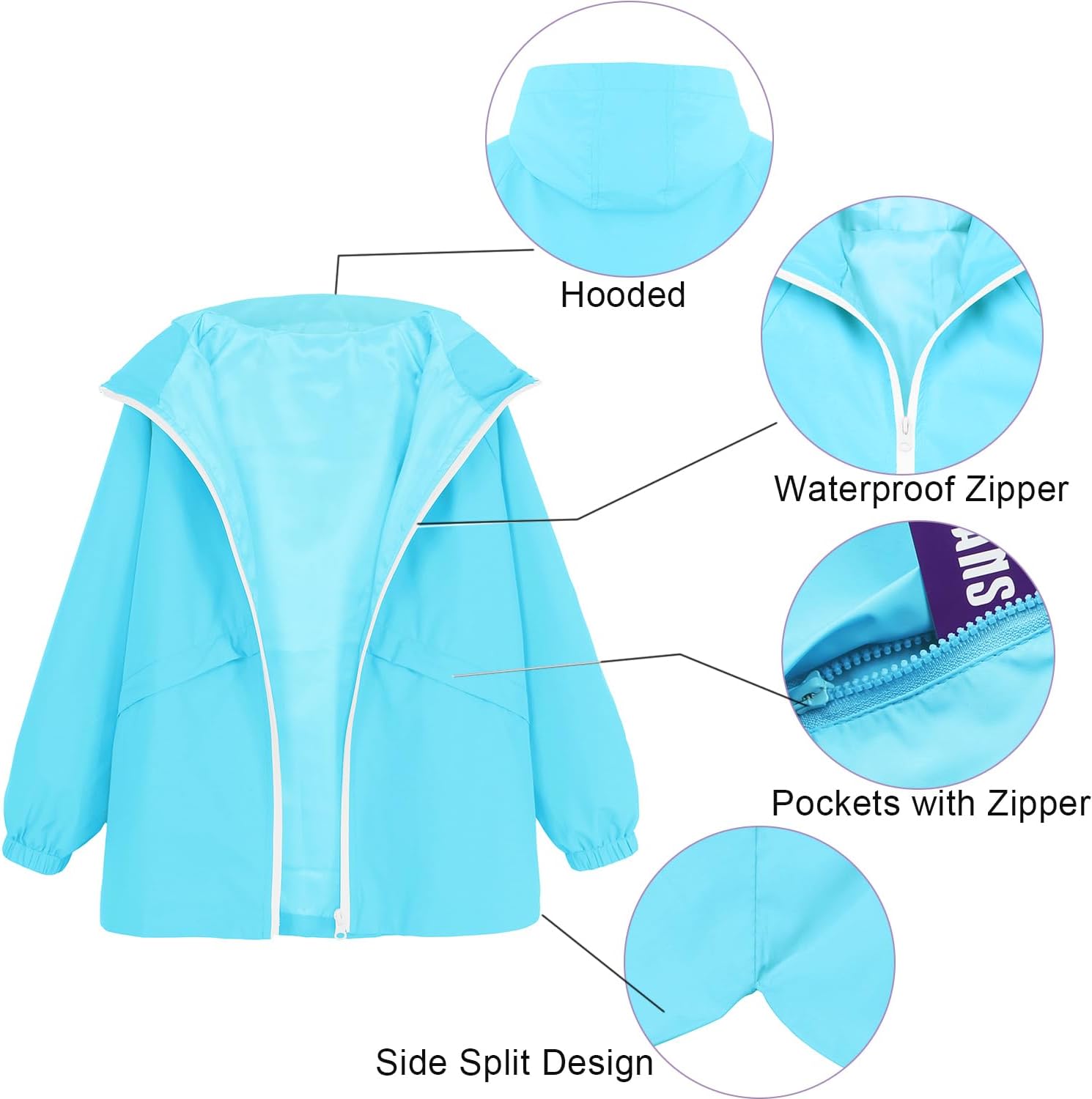 MODAFANS Water-Resistant Rain Jacket