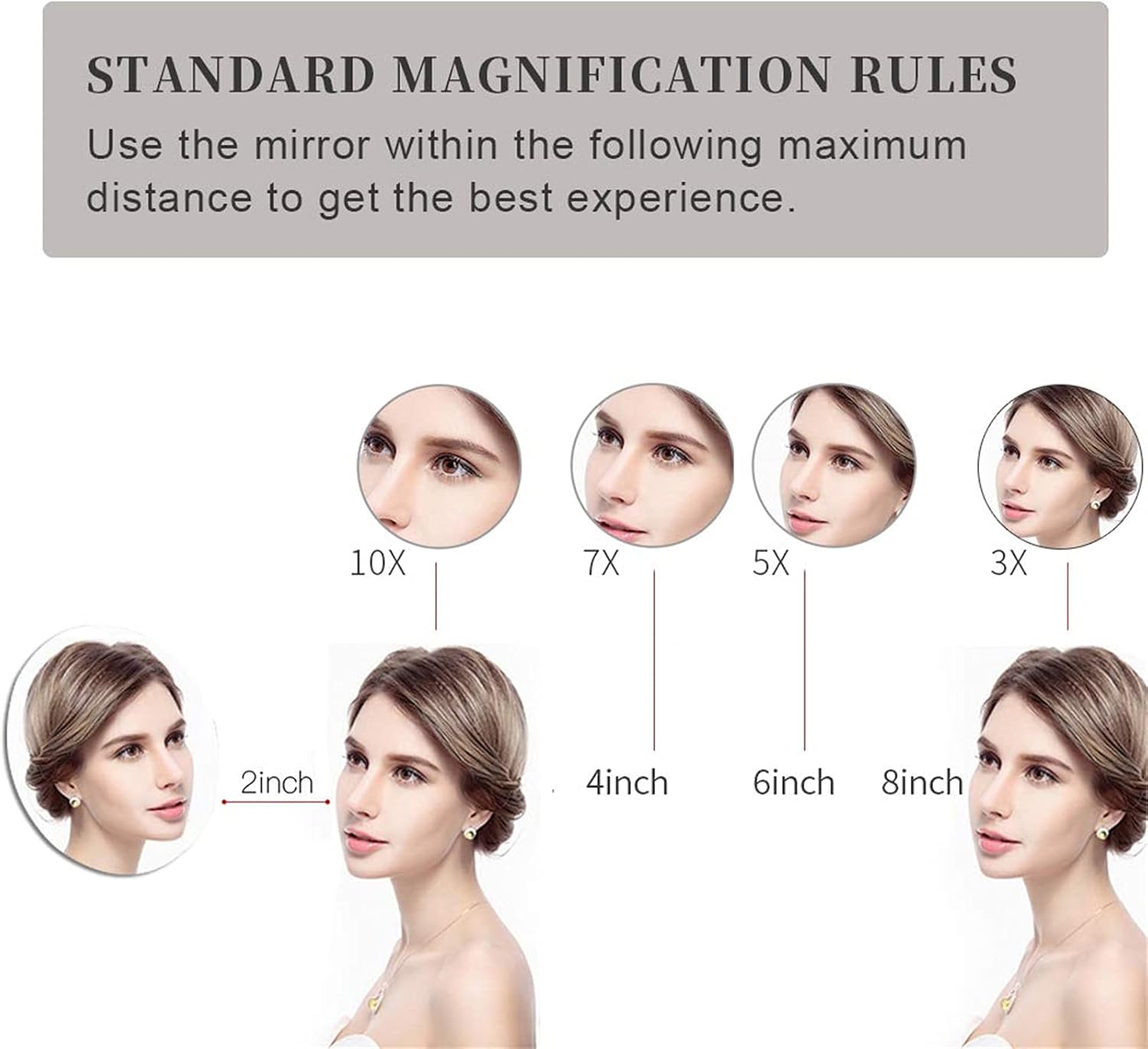Noce Adjustable Double-Sided Makeup Mirror