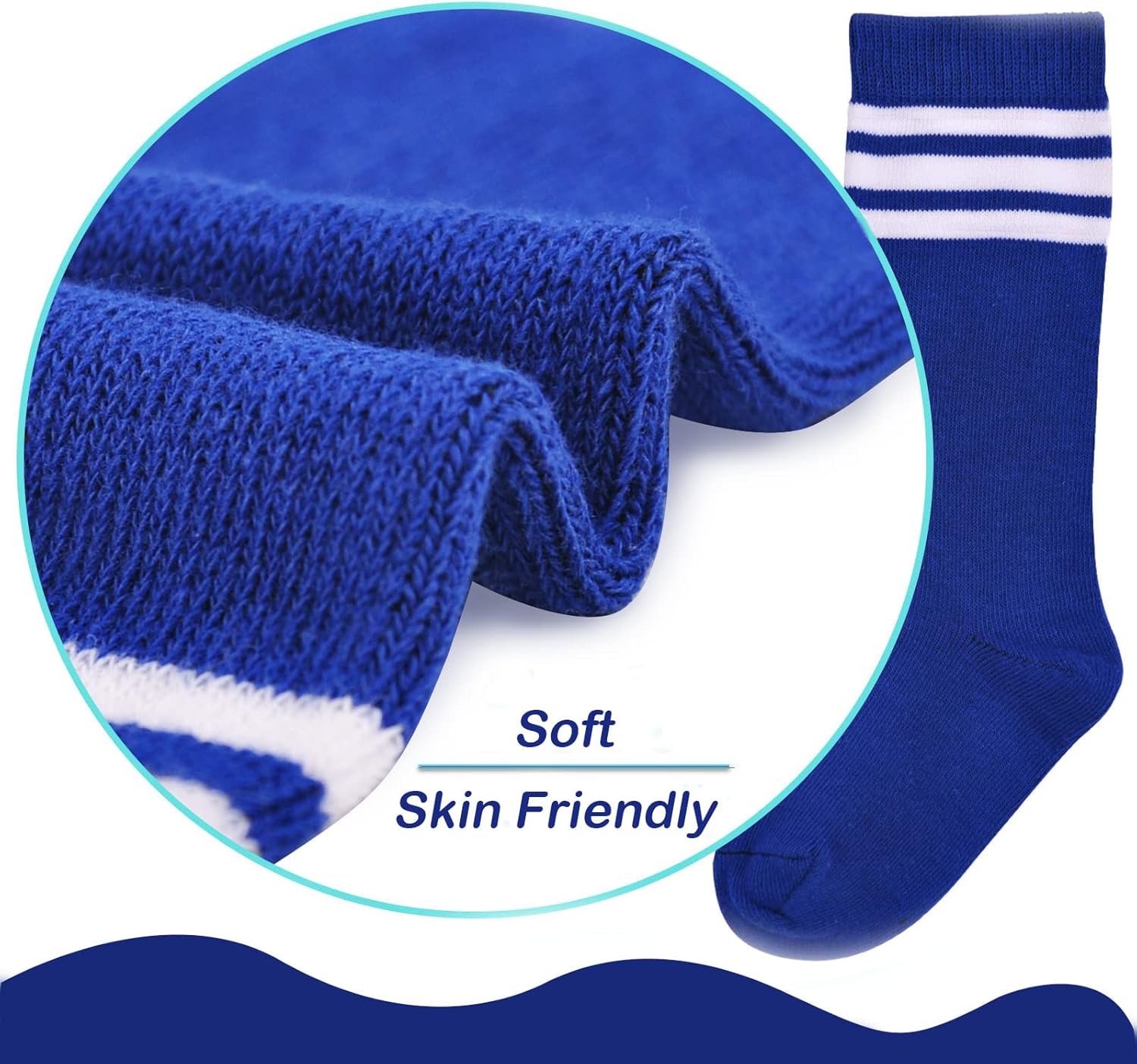 American Trends Kids Soccer Socks Knee High Striped Cotton