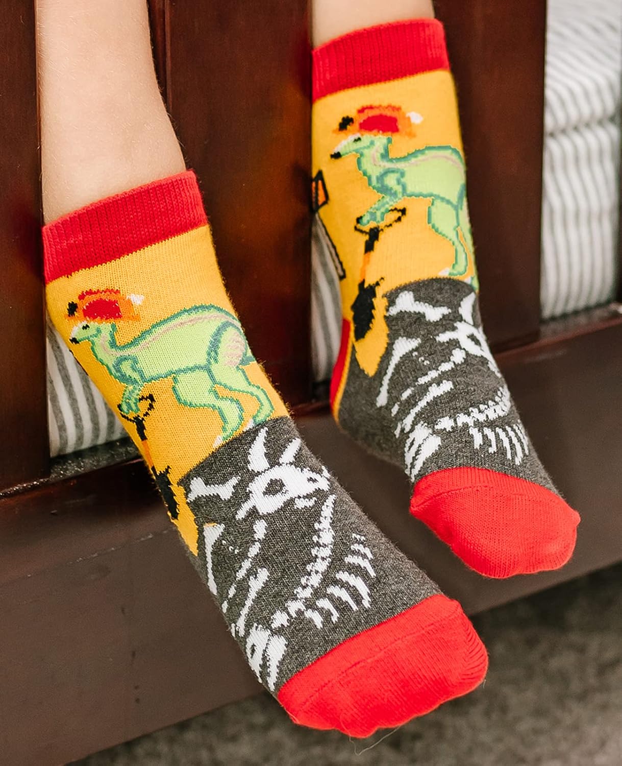 Jefferies Socks Boys Dinosaur Construction Crew Socks 6-Pack