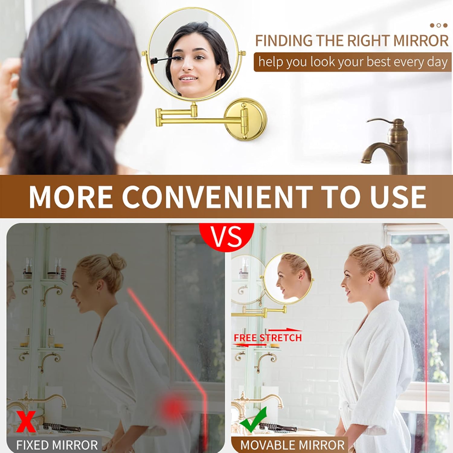 Double-Sided Pro-Mirror for Perfect Beauty Routines