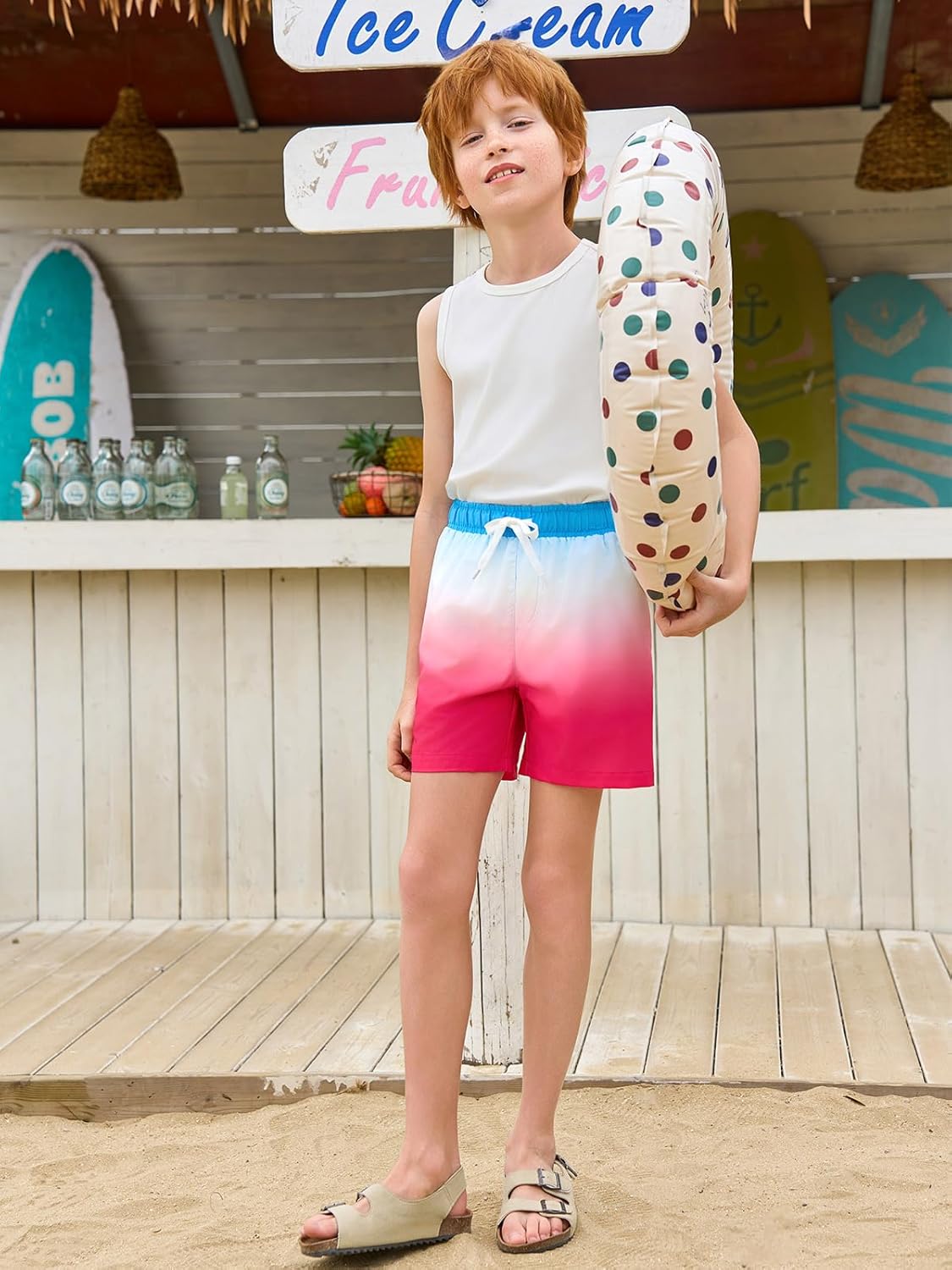 Haloumoning Boys Swim Trunks with Boxer Brief Liner