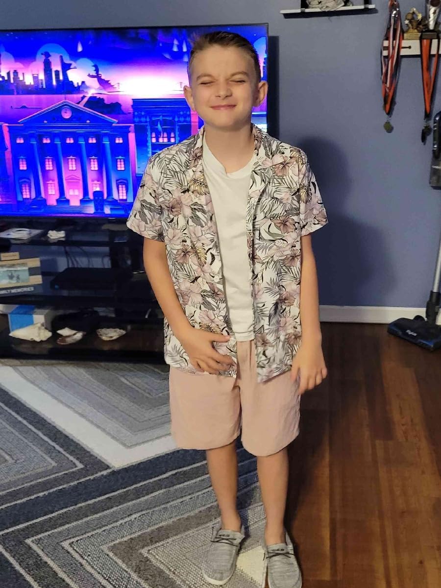HSOXLQF Toddler Boy Clothes - Summer Hawaiian Shirts Shorts