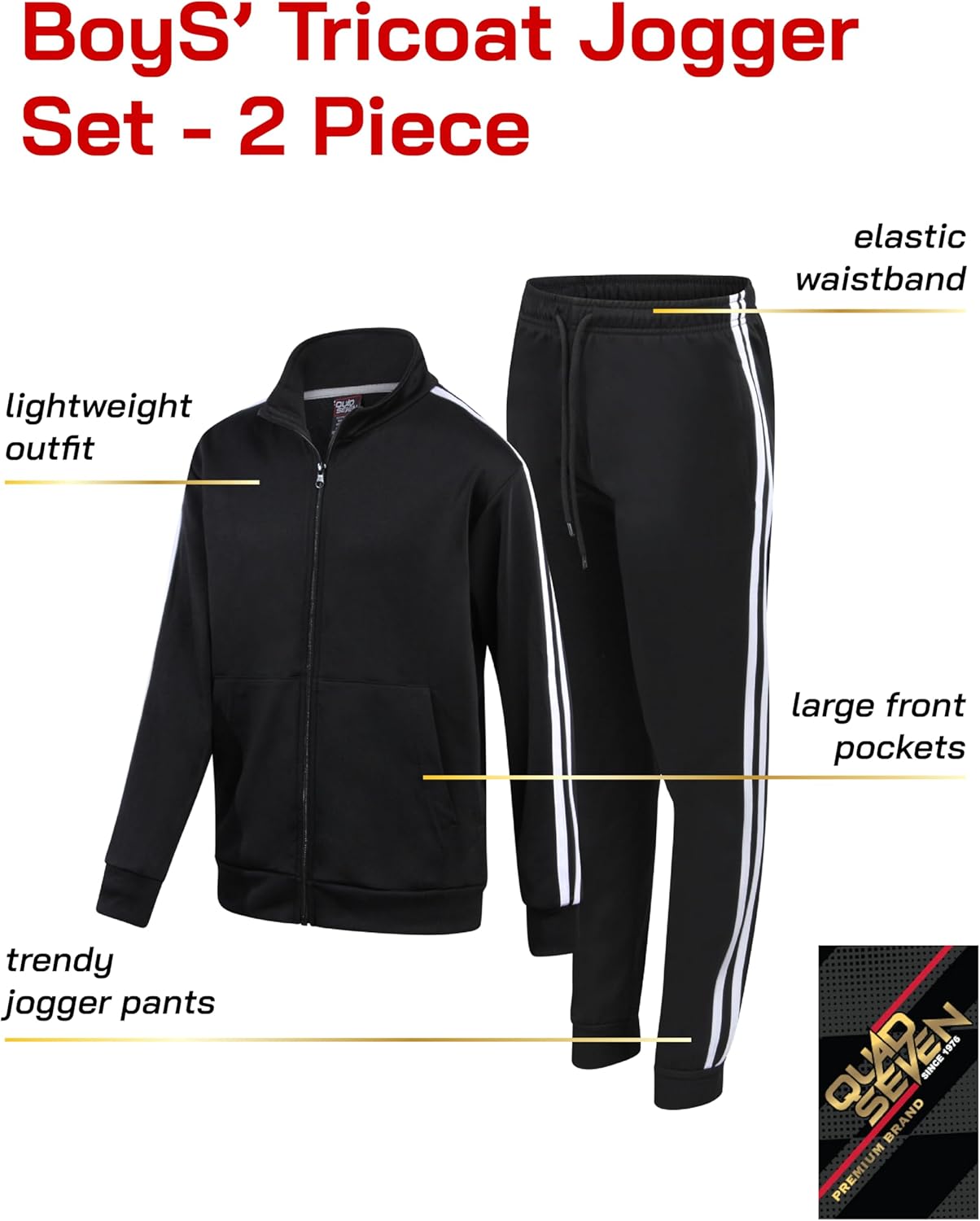 High-Quality Boys Tricot Jogger Set