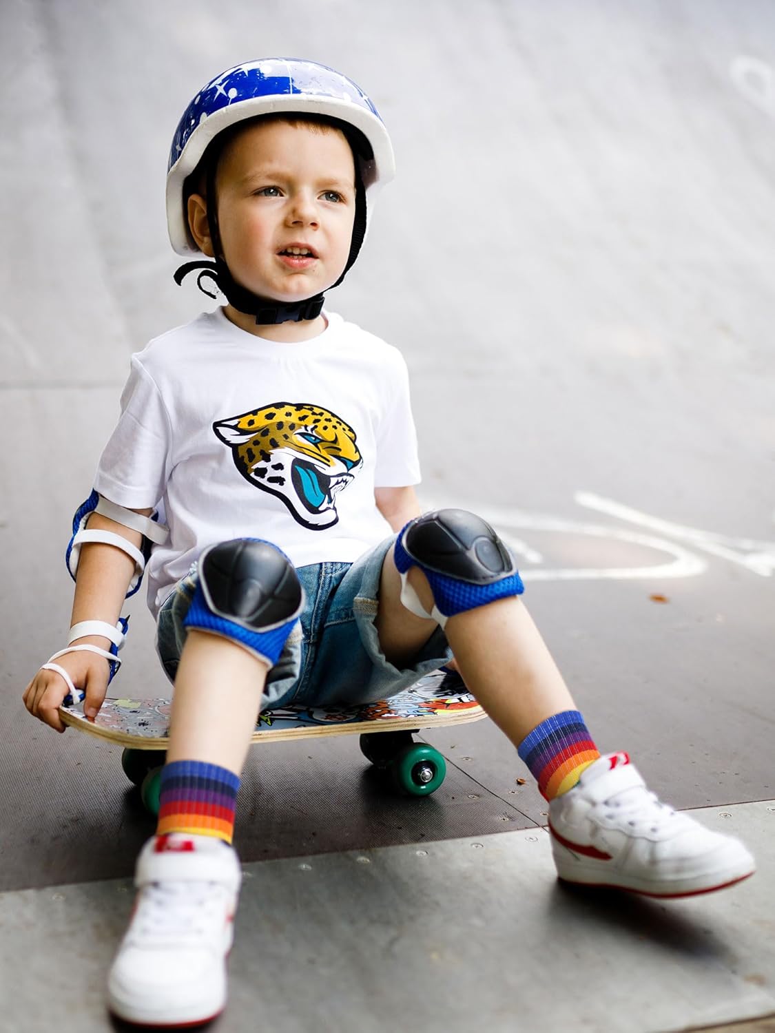 FourluooRainbow Stripe Kids Boys Calf Socks 6 Pairs Breathable and Stylish