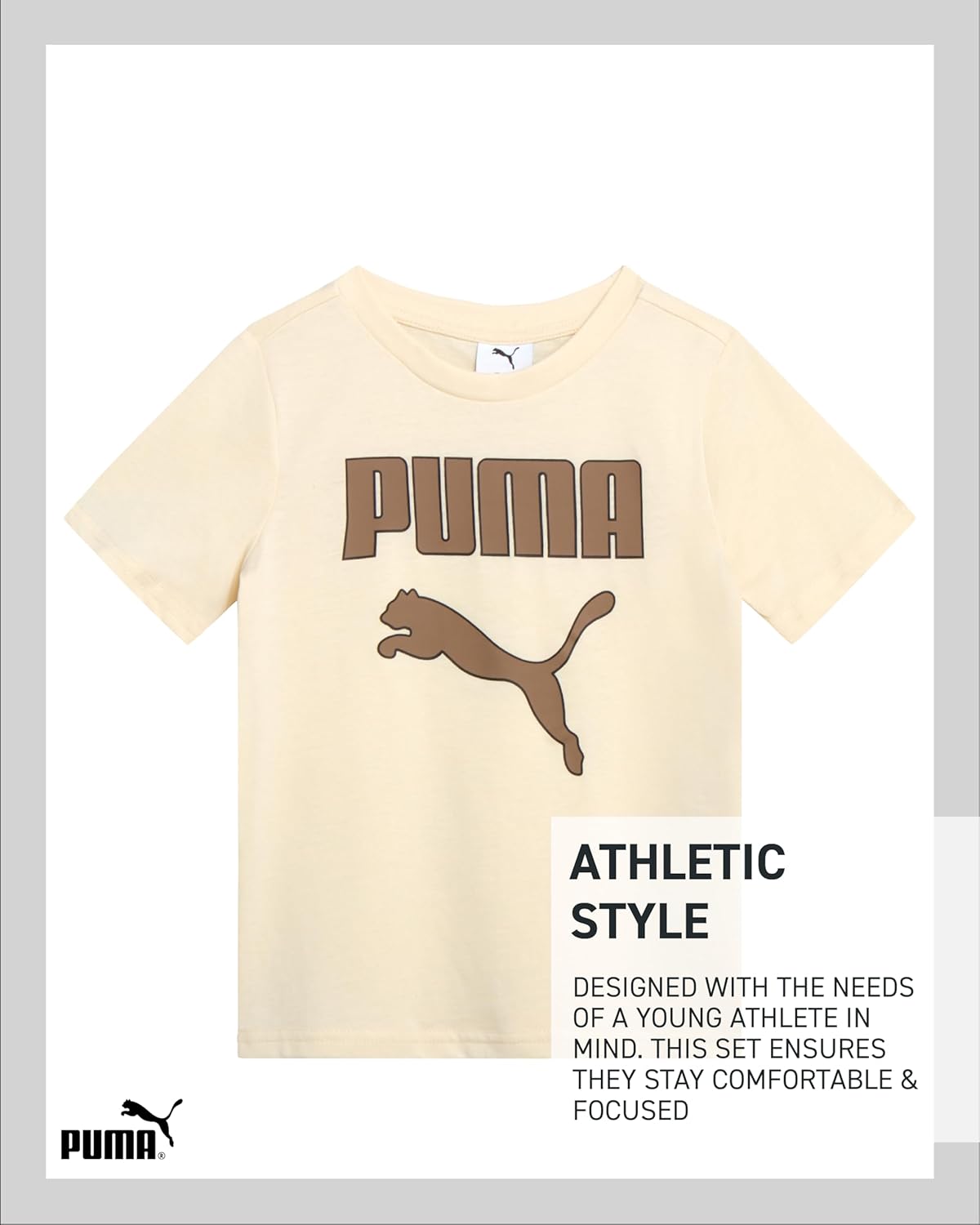 PUMA Boys 3-Piece Short Set for Active Play