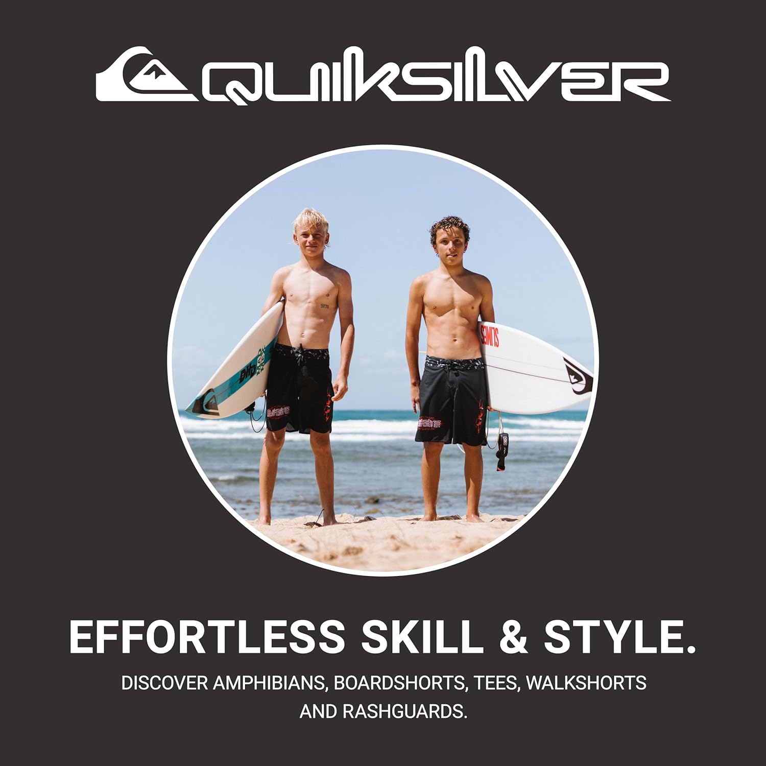 Quiksilver Boys Volley Pool Swim Trunks UPF 50 Sun Protection