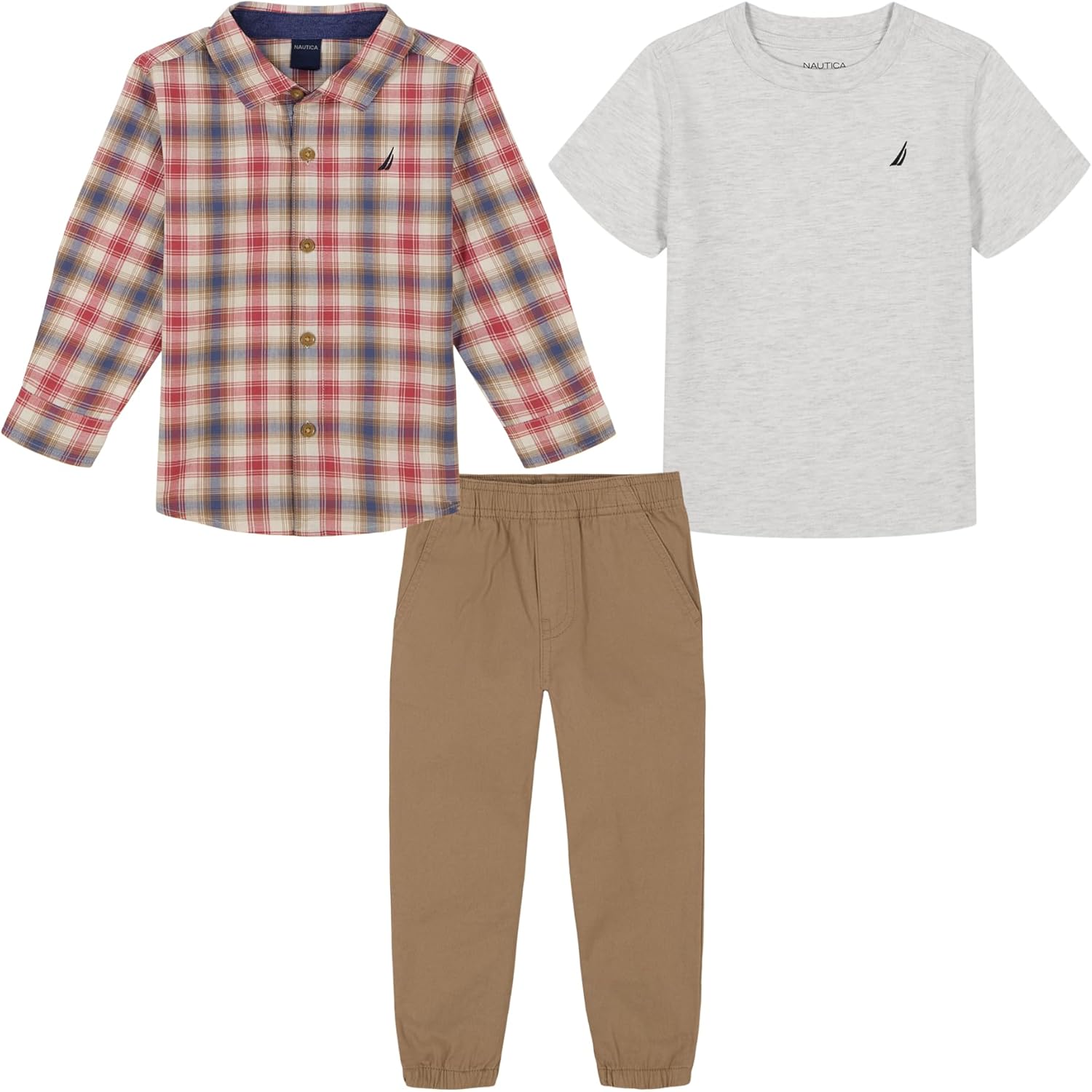 Nautica Boys 3-Piece Set-Shirt Tee Jogger