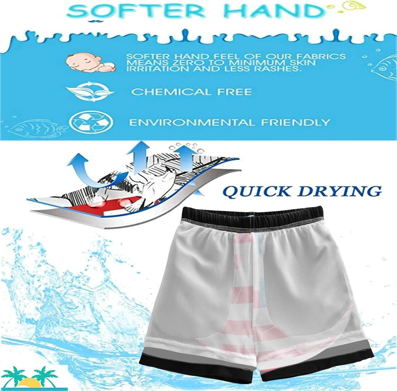 Summer Boys USA Flag Swim Trunks