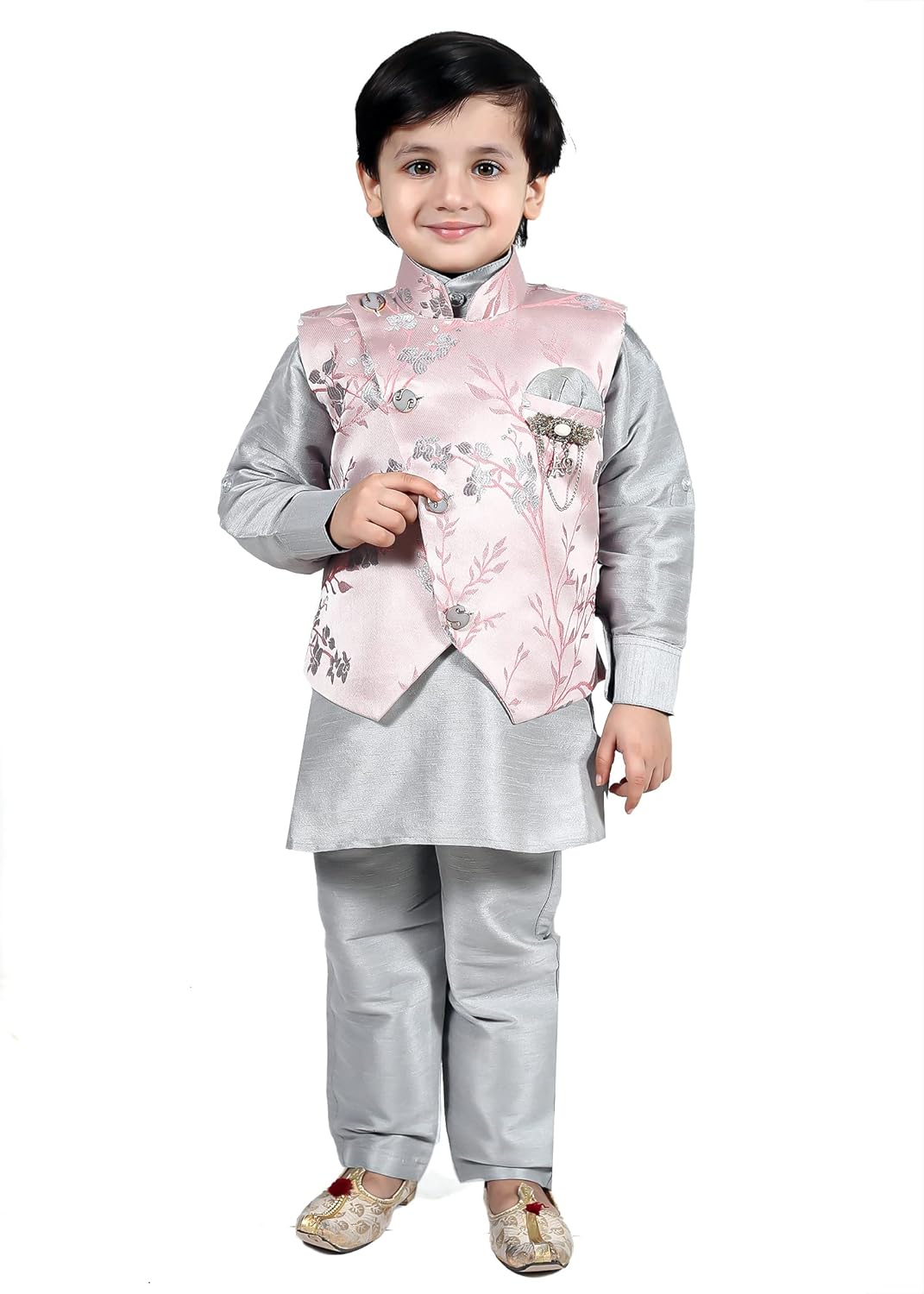 TADEX Ethnic Kurta Pant Set With Jacket 3pcs