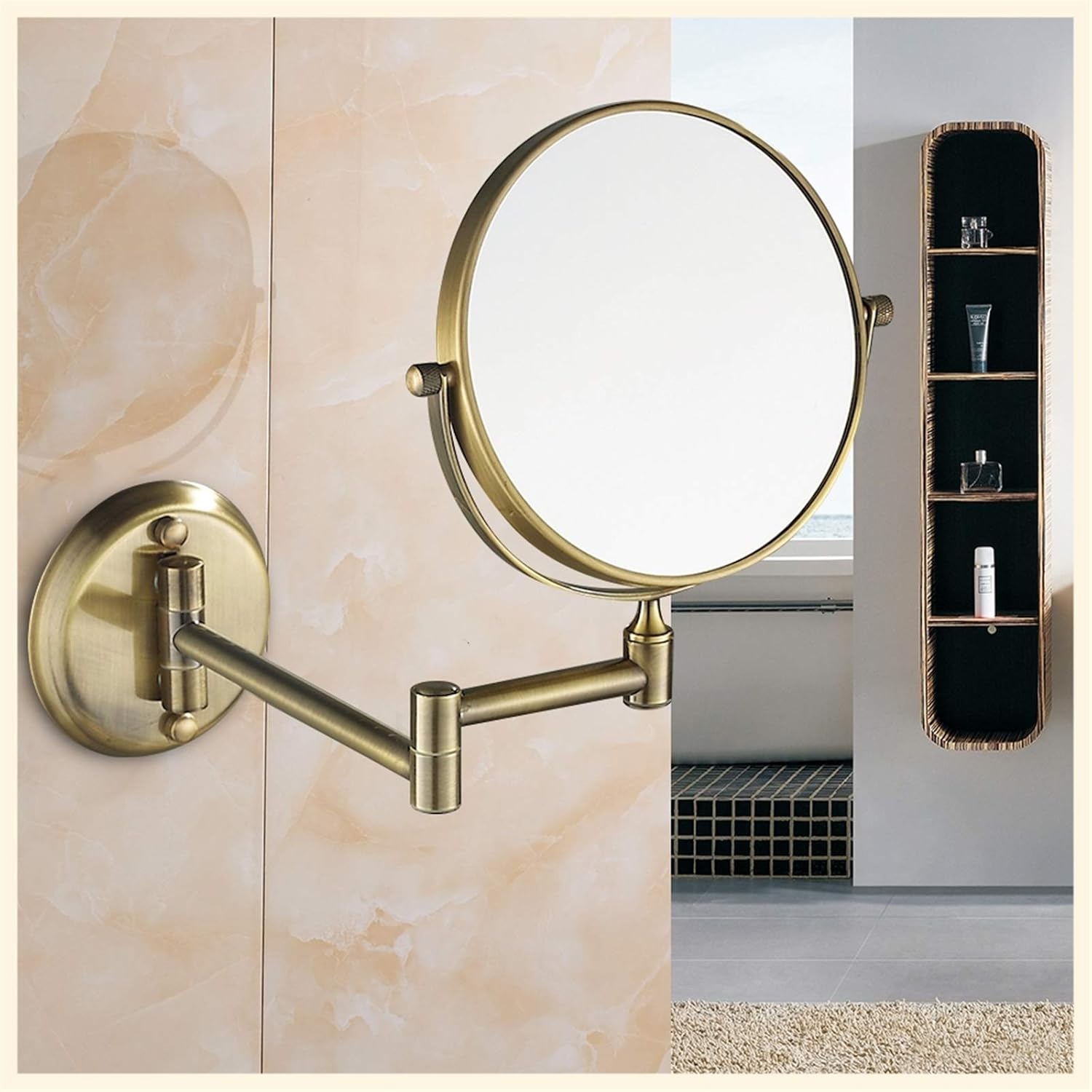 LCARY Makeup Mirror 10X LED Vanity Mirror Double-Sided Silver