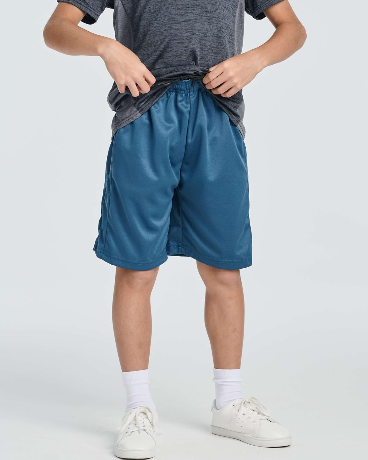 Real Essentials 5 Pack Boys Basketball Shorts with Pockets