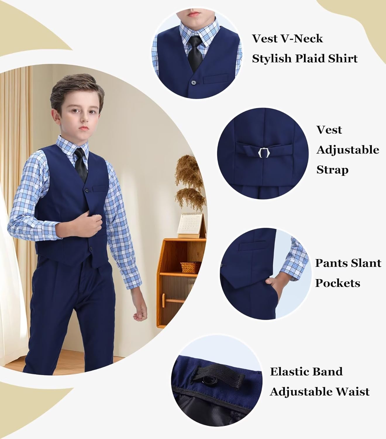 Adjustable Boys Tuxedo Suits for formal events