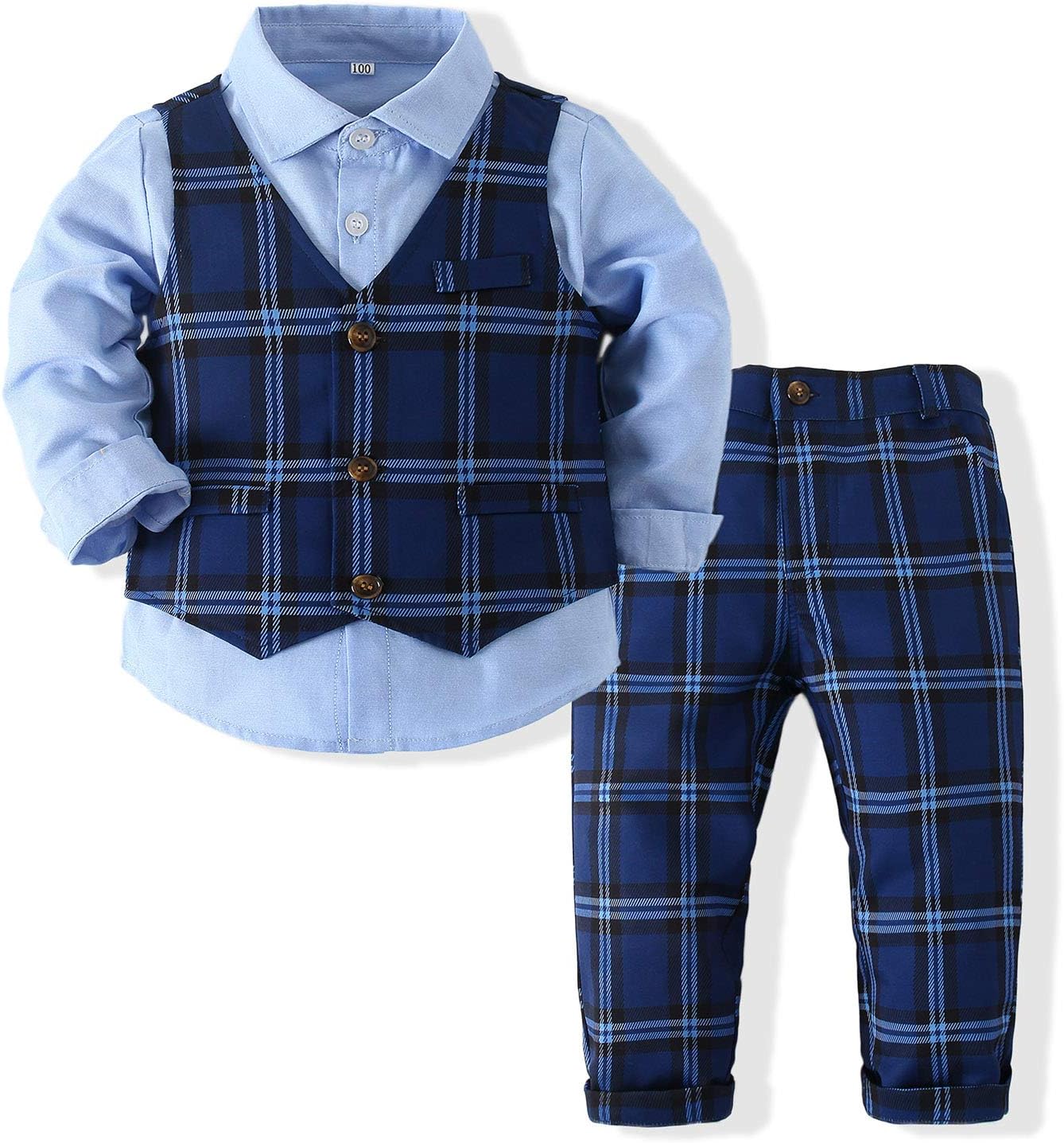 Boys Slim-Fit Plaid Button-Down Shirt