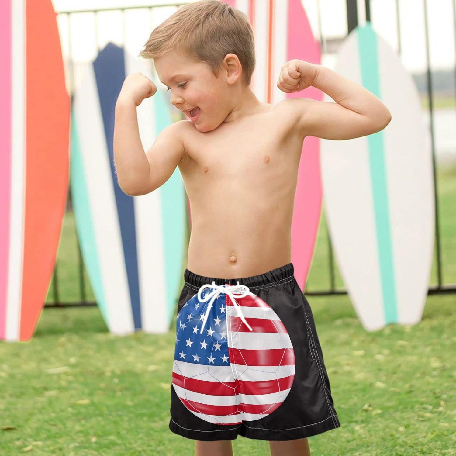 Summer Boys USA Flag Swim Trunks