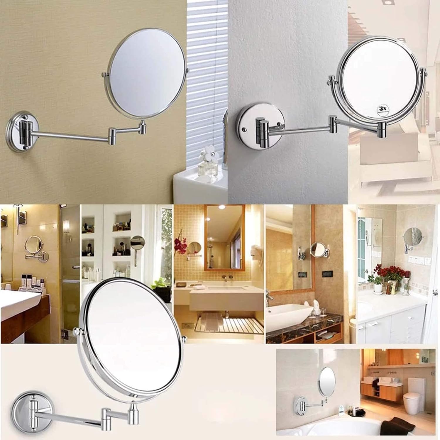 Premium 8 Wall-Mounted Mirror with 360 Swivel