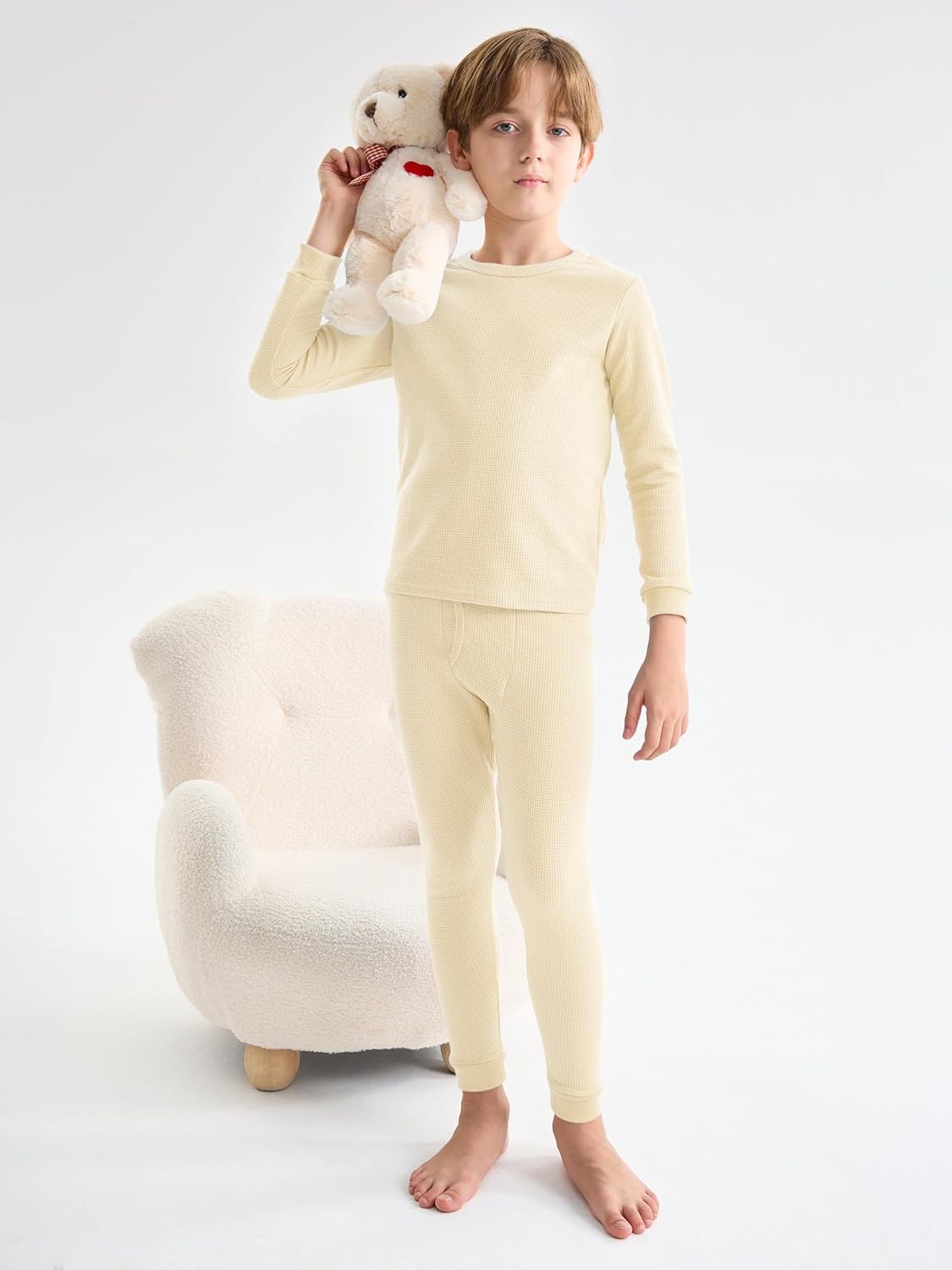 Resinta 3-Pack Boys Waffle Thermal Underwear Set Soft Warm for Winter