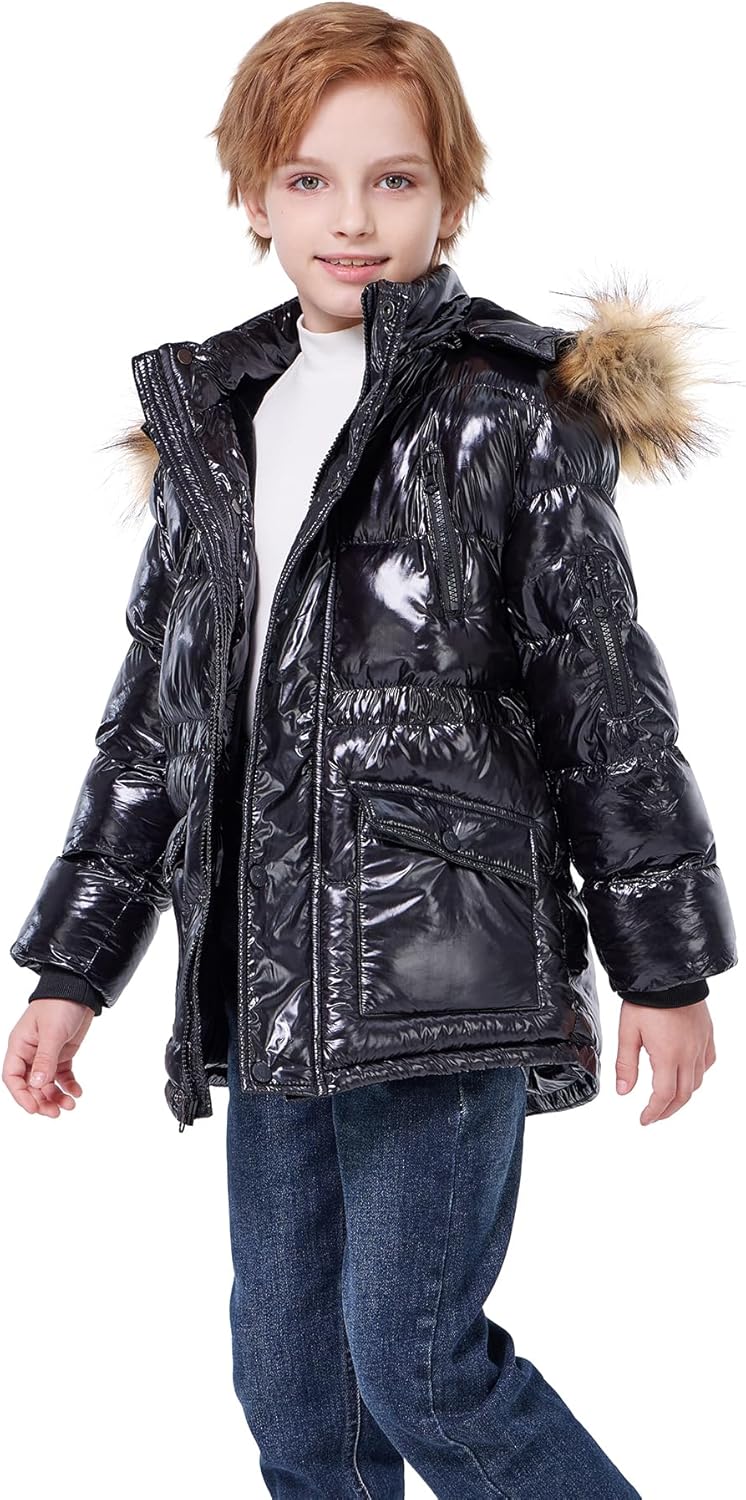 WULFUL Boys Winter Parka Waterproof Fleece Lined
