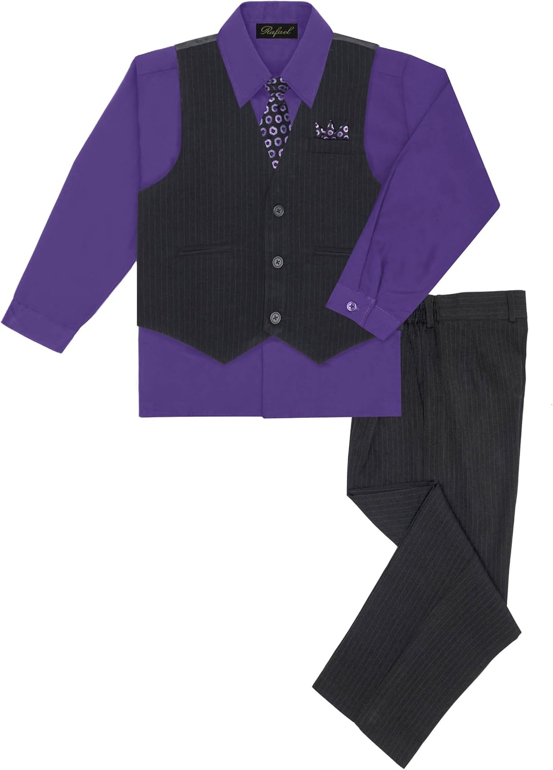 Rafael Boys 5-Piece Suit Set with Shirt Tie and Hanky