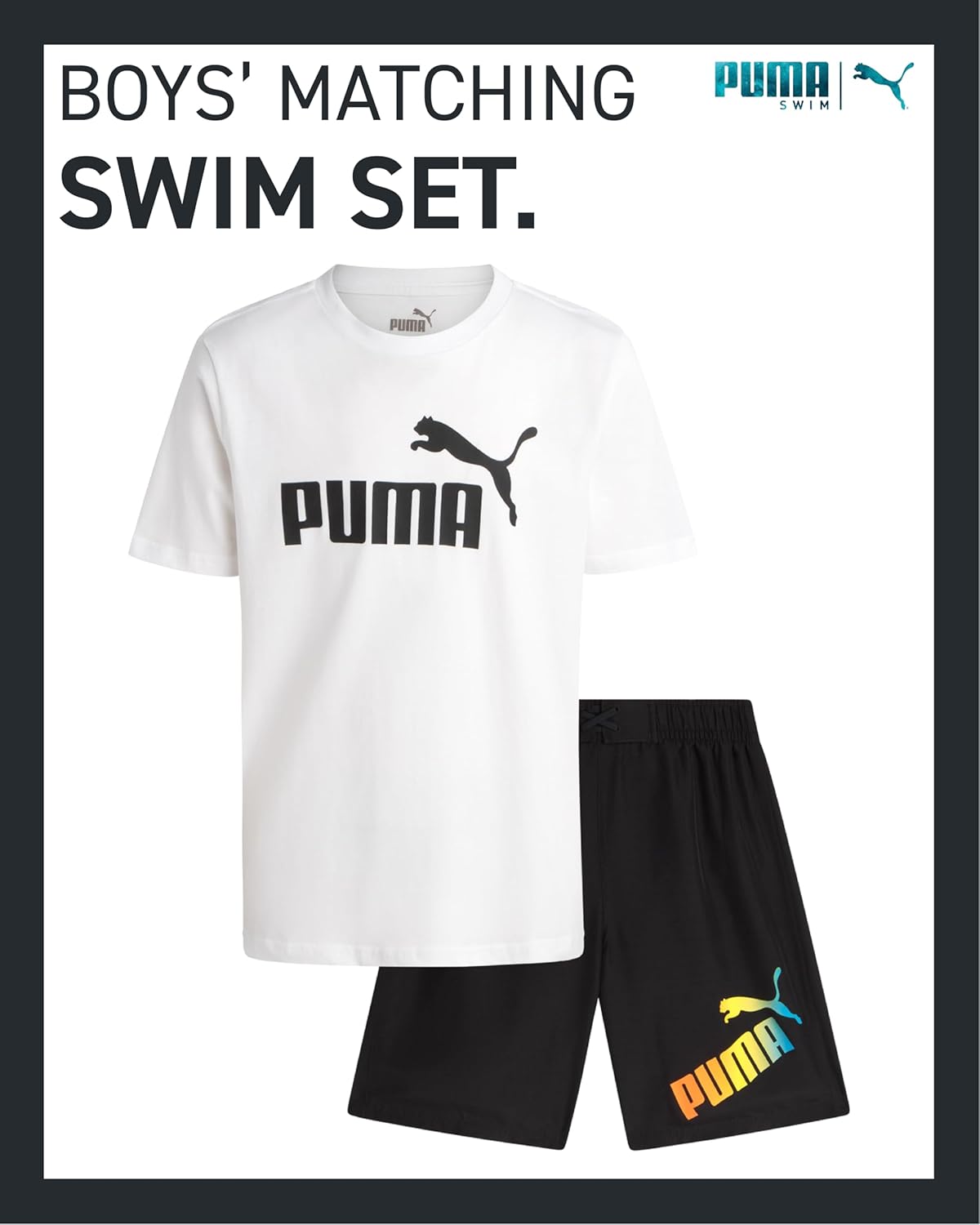 PUMA Boys Swim Set Essential Swimwear for Big Boys