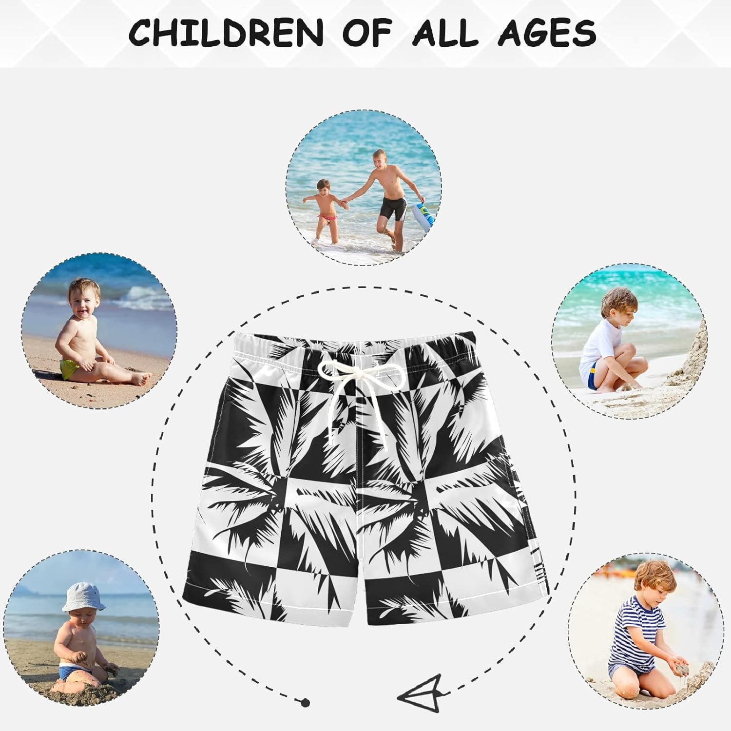 Visesunny Boys Surfing Board Shorts Quick-Dry Swim Trunks for Kids