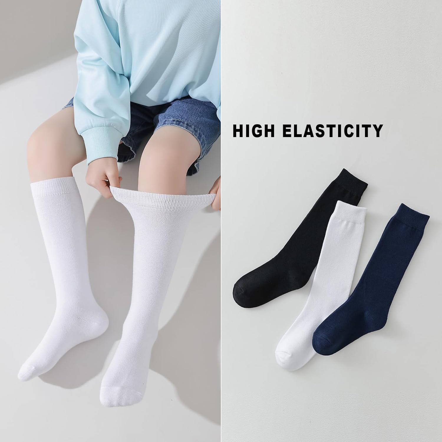 EPEIUS Kids Knee High Socks 5T-15 Years