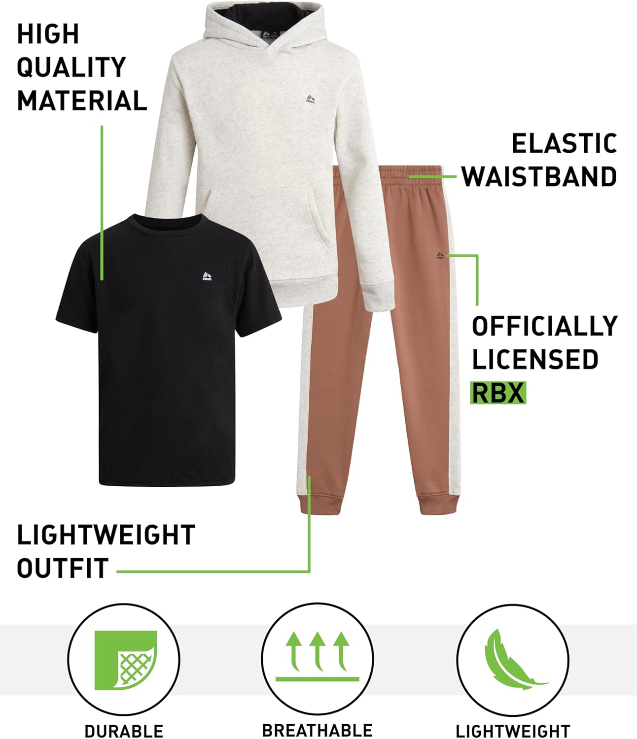 RBX Boys 3 Piece Active Jogger Set 2T-12