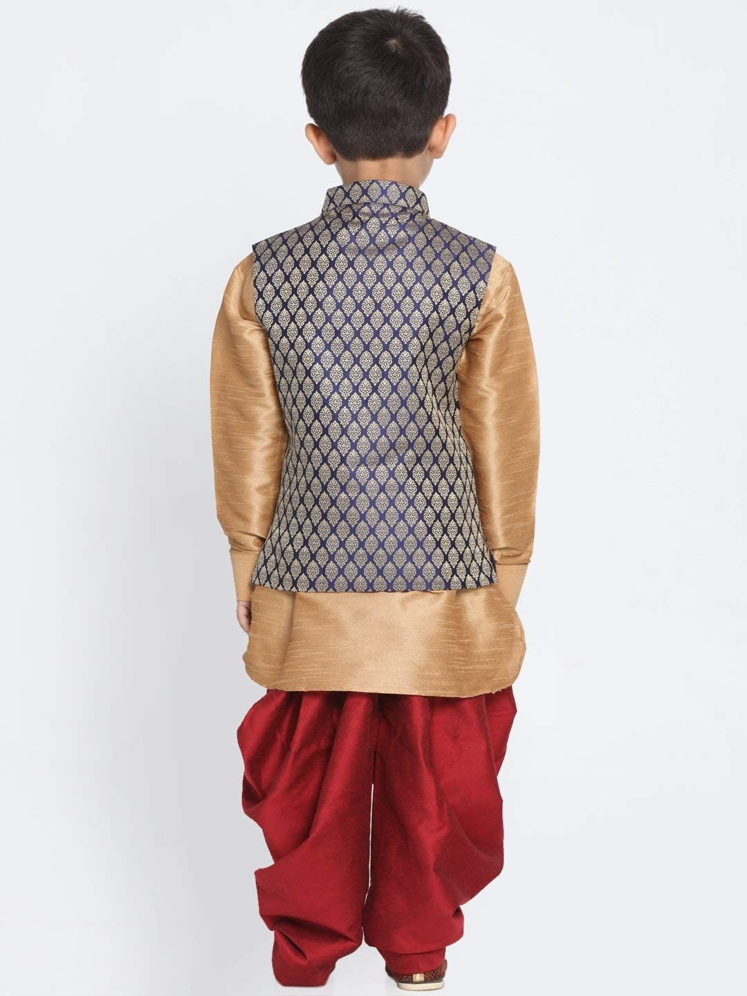 VASTRAMAY Baap Beta Gold Ethnic Set