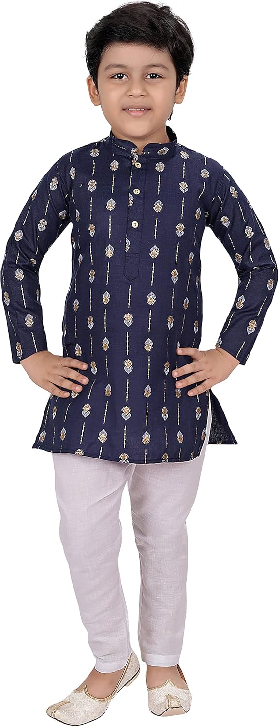 Tathastu Boys Festive Cotton Kurta Pajama Set
