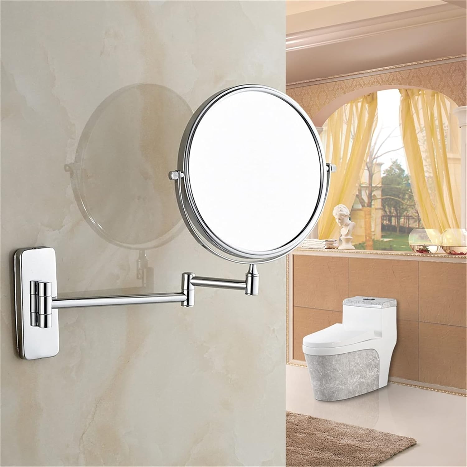 Double-Sided Makeup Mirror with 360-Degree Swivel