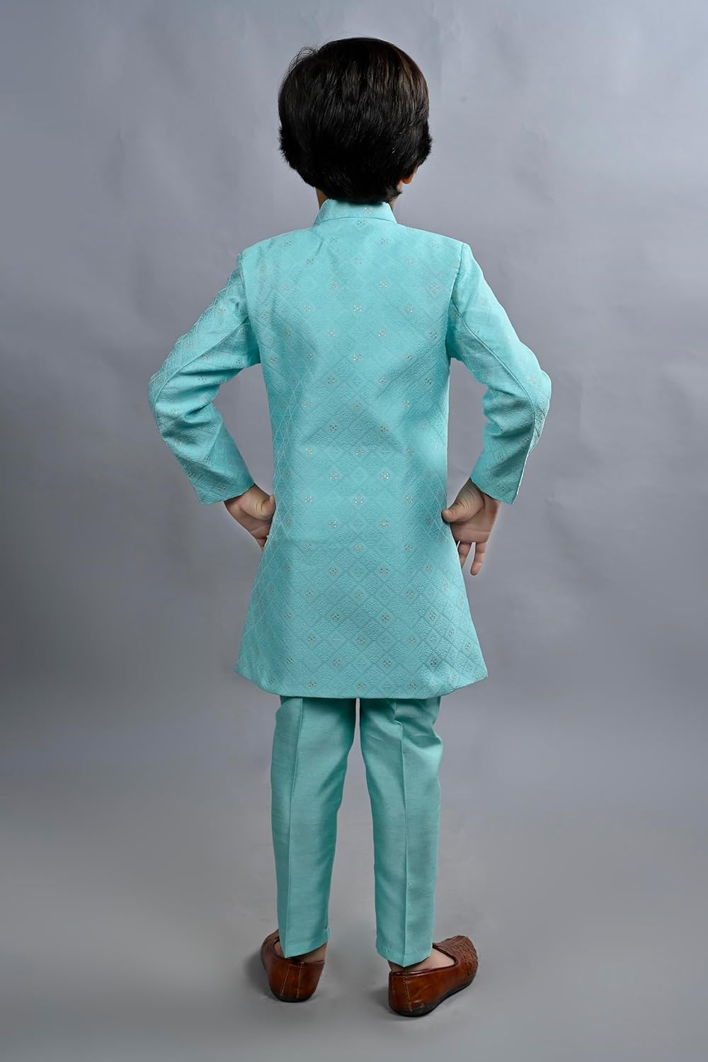Perfect for Boys Luxurious Silk Blend Set Ethnic Modern Style