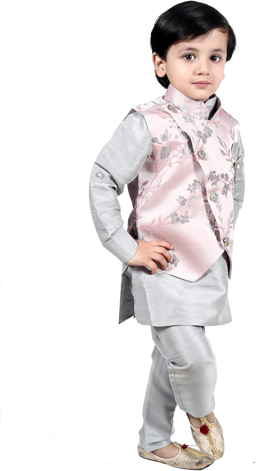 TADEX Ethnic Kurta Pant Set With Jacket 3pcs