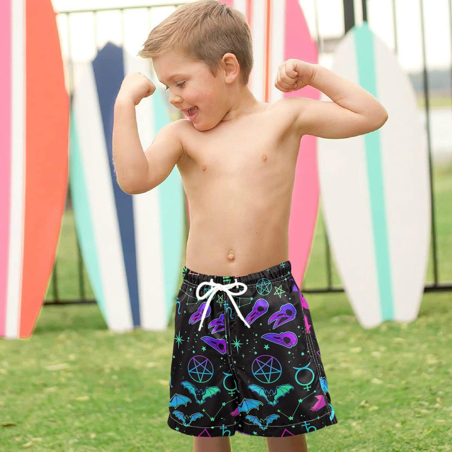 Boys Swim Trunks Quick-Dry Board Shorts with Lots of Cool Patterns