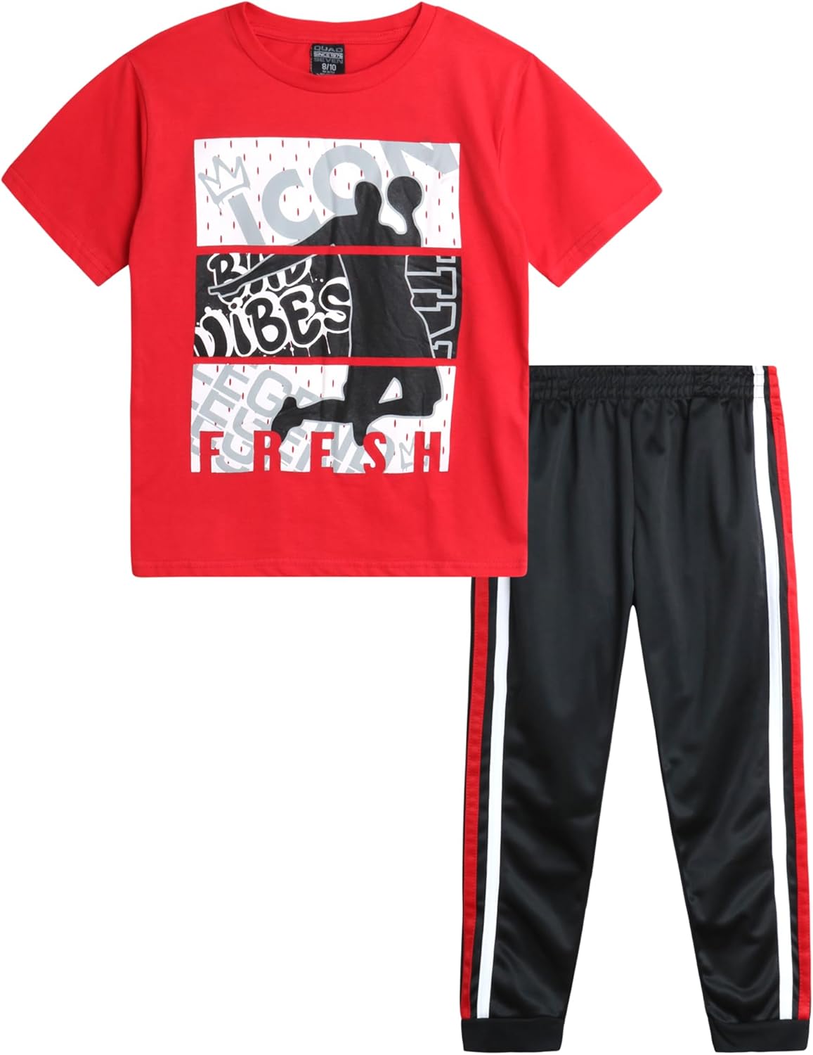 Quad Seven Performance T-Shirt Tech Tricot Pants Boys Jogger Set